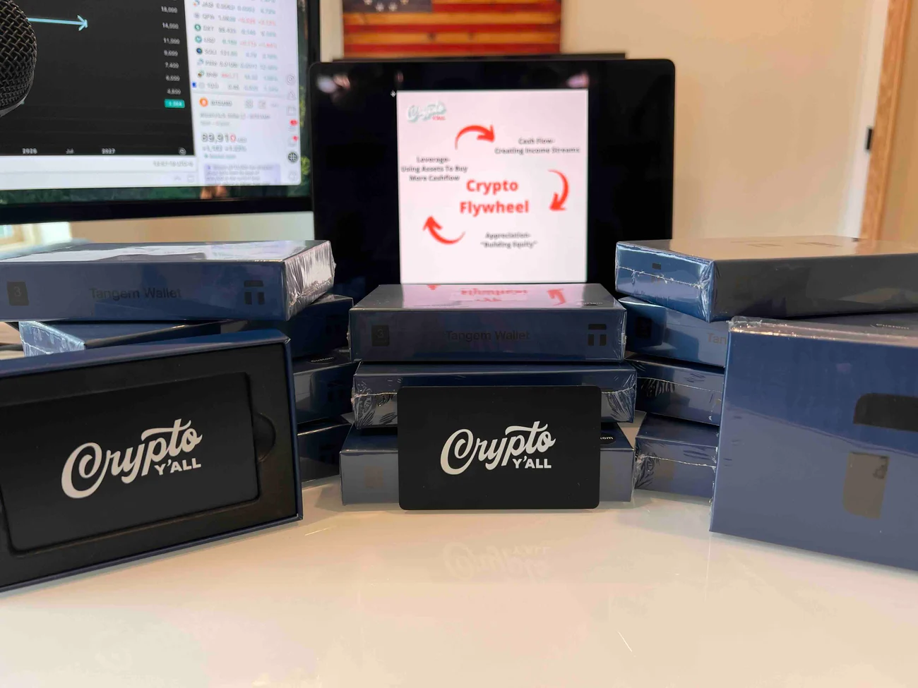 Crypto Y’all-branded Tangem cold wallets pictured in Josh’s renewal offer